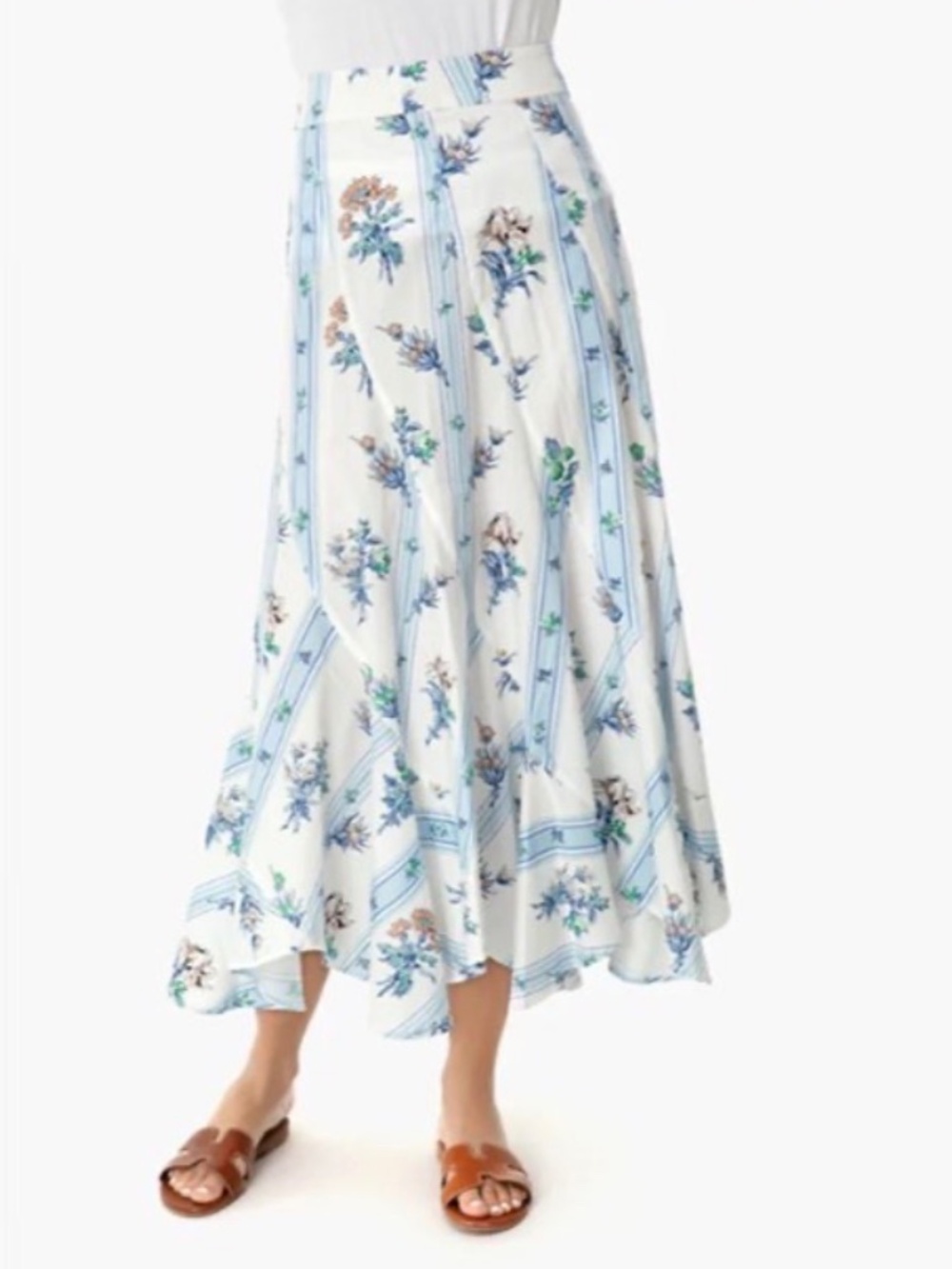 Tuckernuck Floral Asymetrical Ruffle Skirt